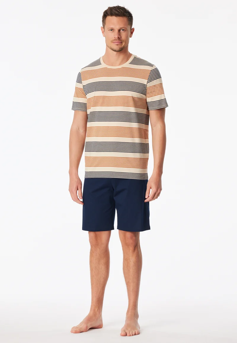 Schlafanzug kurz Bunt gestreift - Casual Nightwear
