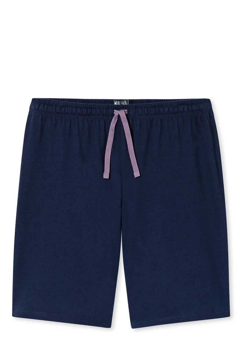 Schlafanzug kurz Off-White/Dunkelblau gestreift - Casual Nightwear