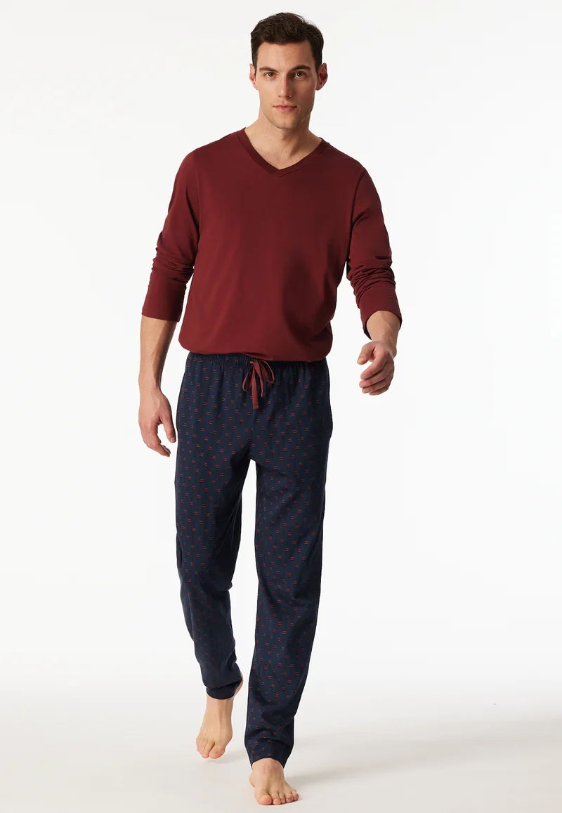 Hose Dunkelblau/Rot gemustert - Mix+Relax