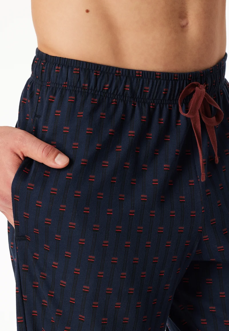 Hose Dunkelblau/Rot gemustert - Mix+Relax