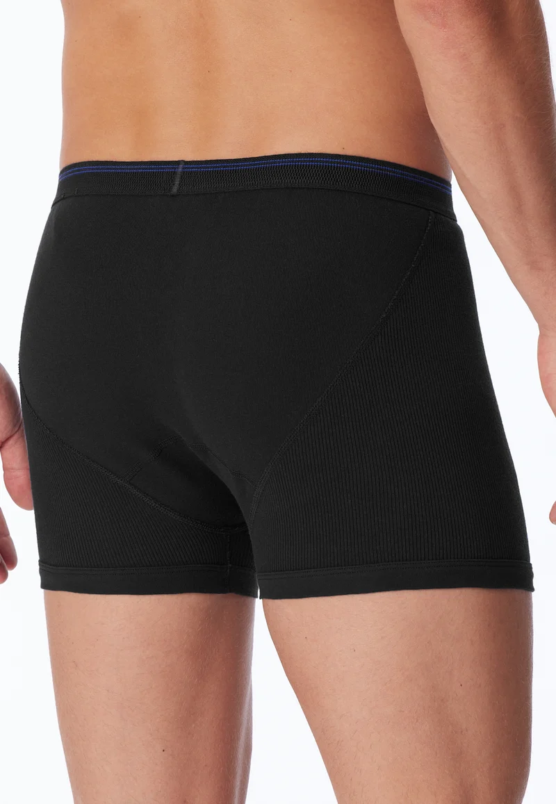 Enge Boxershorts Feinripp mit Knopfleiste Schwarz - Revival Friedrich
