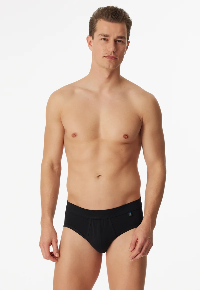 Slip mit Eingriff Schwarz - Long Life Cotton
