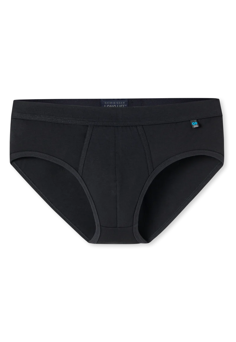 Slip mit Eingriff Schwarz - Long Life Cotton