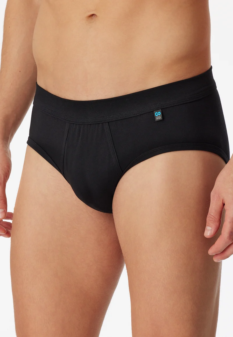 Slip mit Eingriff Schwarz - Long Life Cotton