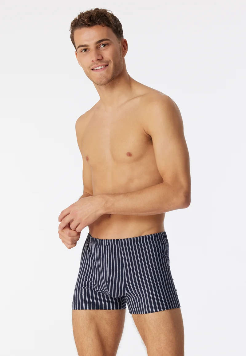 Enge Boxershorts Dunkelblau gestreift - 95/5