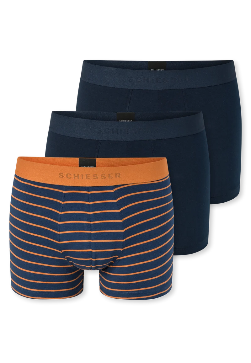 Enge Boxershorts 3er-Pack Dunkelblau gestreift - 95/5