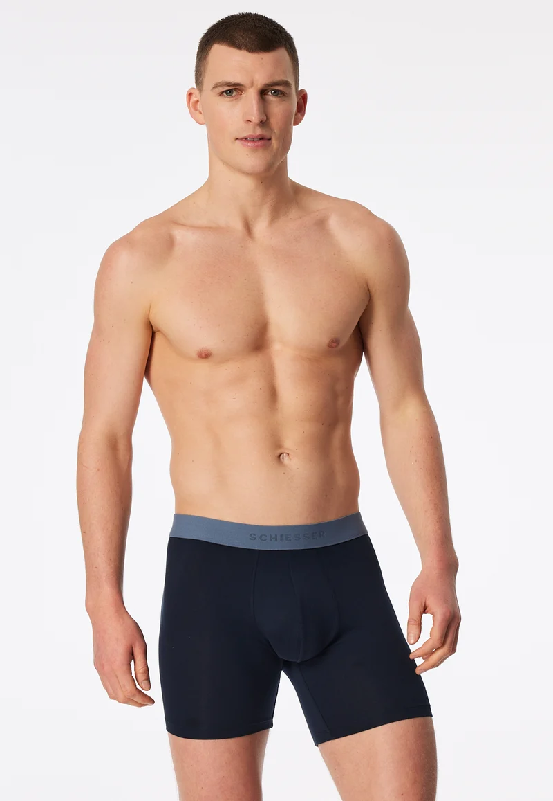 Enge Boxershorts lang 2er-Pack Dunkelblau - 95/5