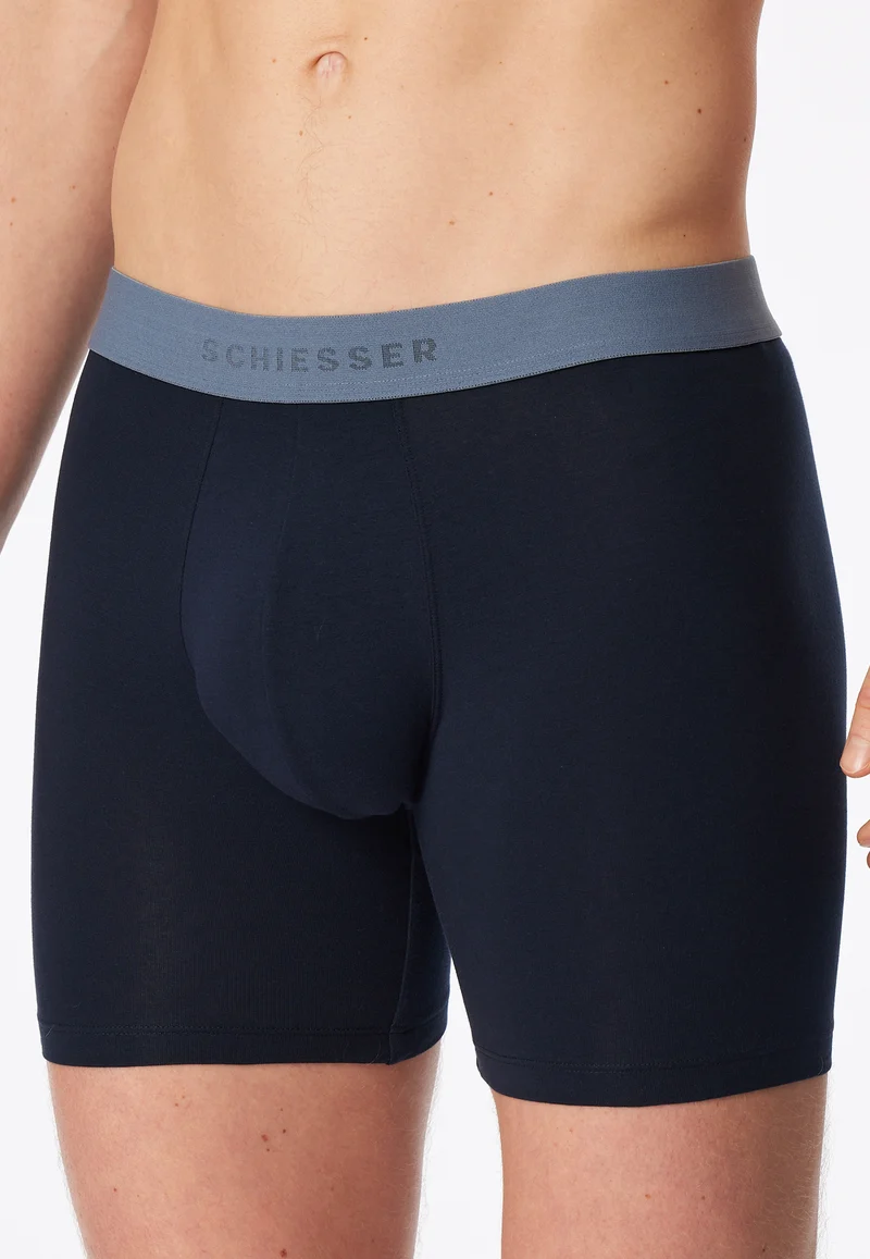 Enge Boxershorts lang 2er-Pack Dunkelblau - 95/5