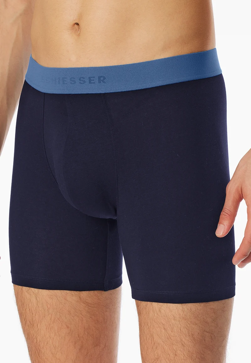 Enge Boxershorts lang 2er-Pack Dunkelblau - 95/5