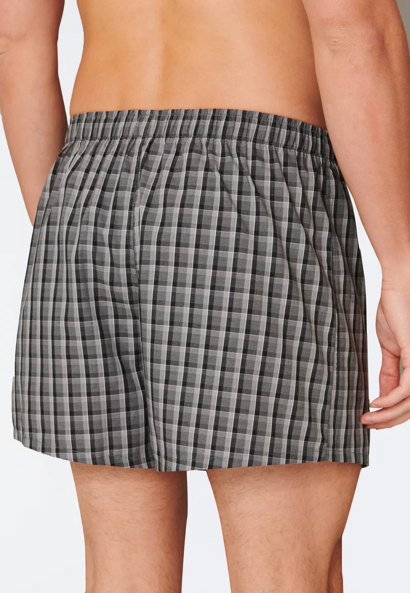 Boxershorts mit Knopfleiste 2er-Pack Grau kariert - Boxershorts Multipacks