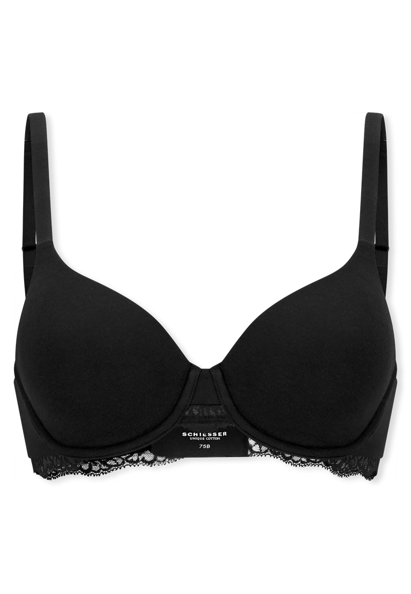 Bügel-BH mit Spitze Schwarz - Unique Cotton