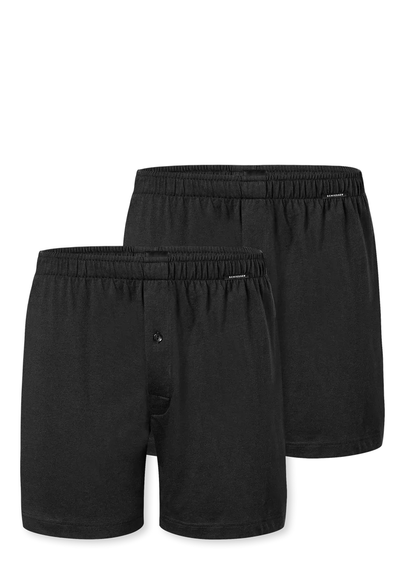 Boxershorts mit Knopfleiste 2er-Pack Schwarz - Boxershorts Multipacks
