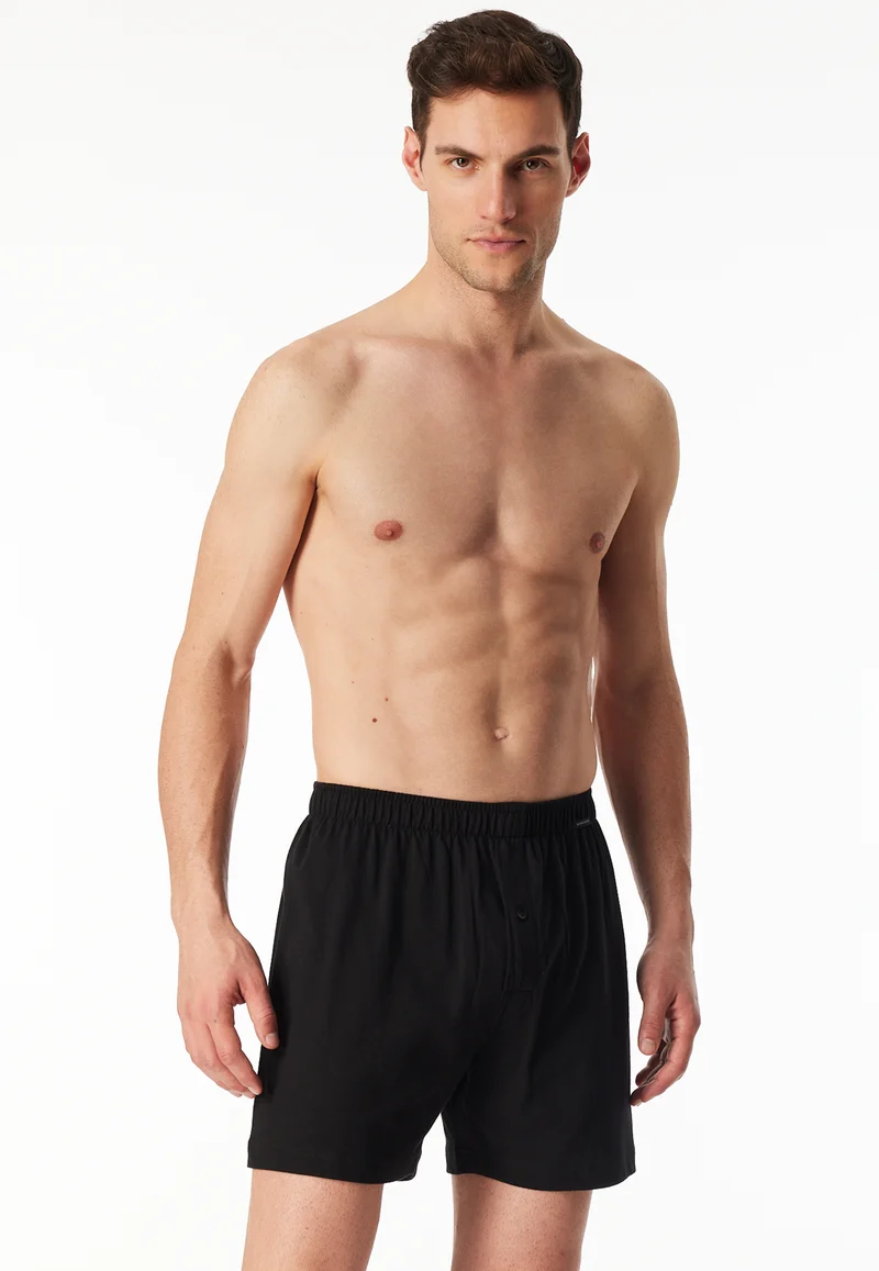 Boxershorts mit Knopfleiste 2er-Pack Schwarz - Boxershorts Multipacks