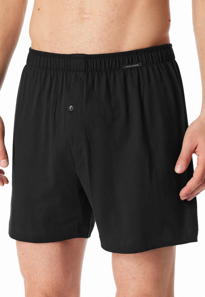 Boxershorts mit Knopfleiste 2er-Pack Schwarz - Boxershorts Multipacks