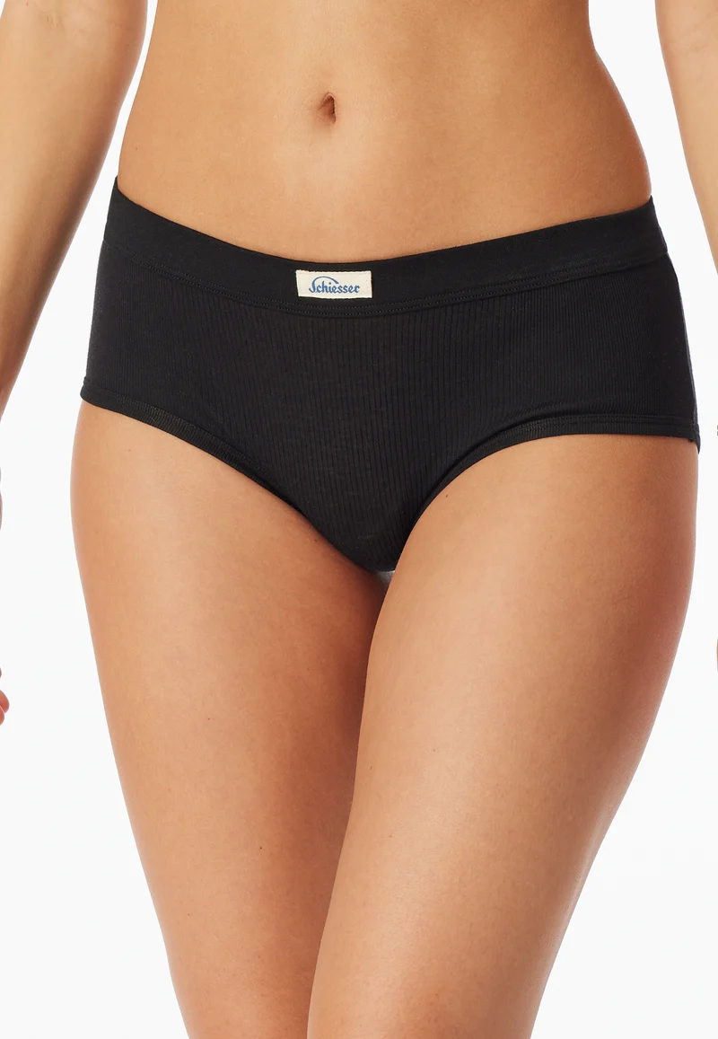 Panty Feinripp Schwarz - Revival Paula