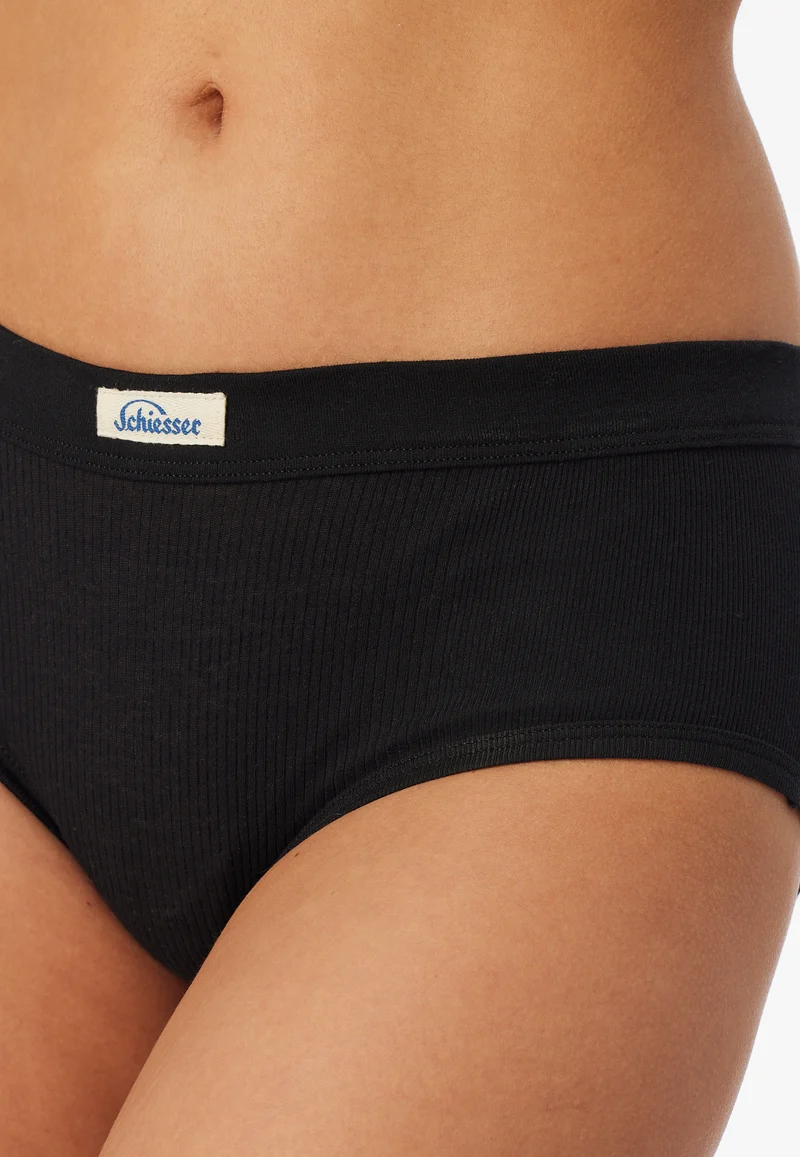 Panty Feinripp Schwarz - Revival Paula