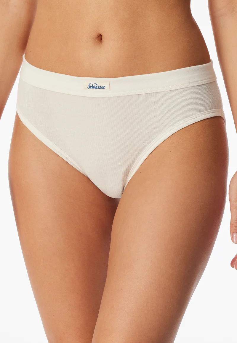 High Waist Slip Feinripp Off White - Revival Paula