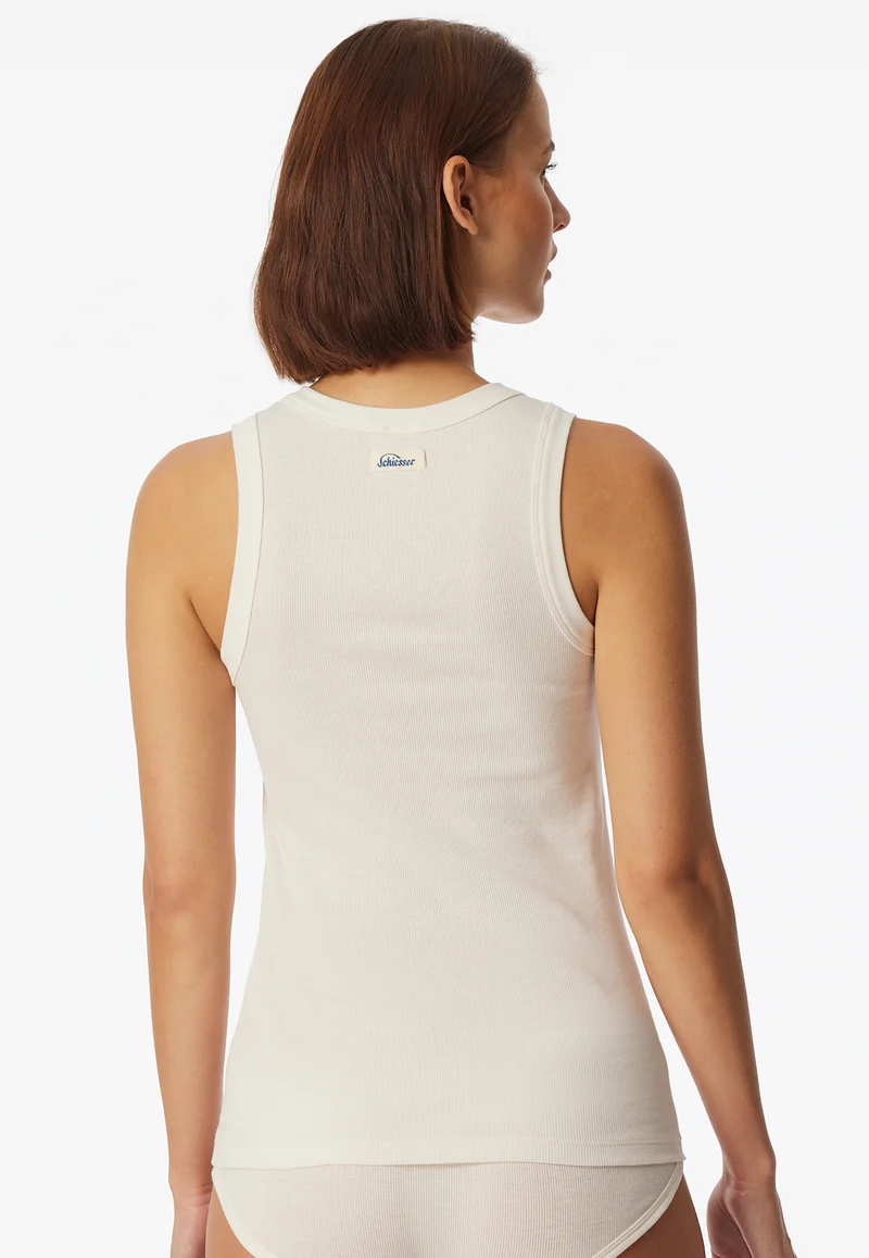 Tank Top Feinripp Weiss - Revival Paula