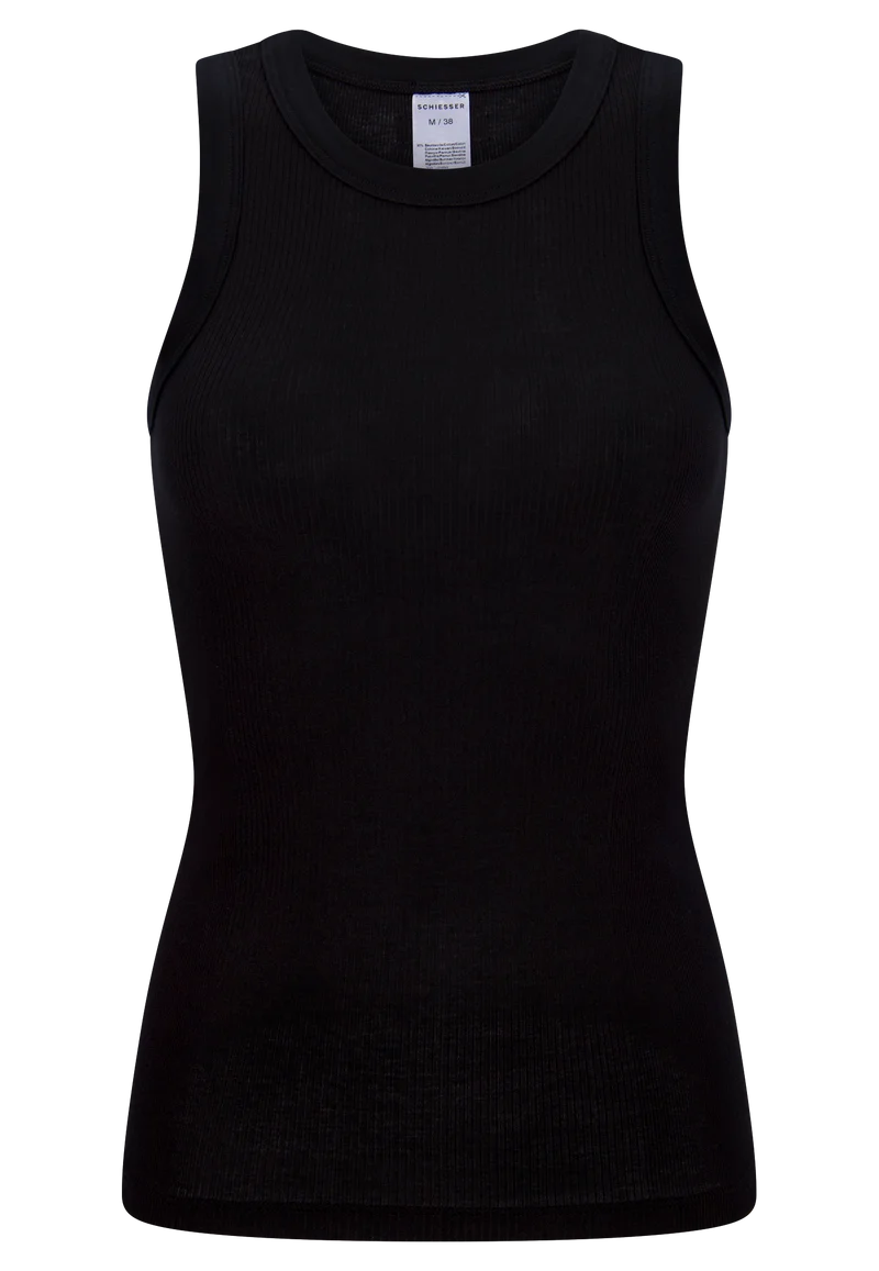 Tank Top Feinripp Schwarz - Revival Paula
