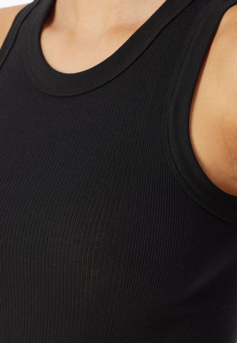 Tank Top Feinripp Schwarz - Revival Paula