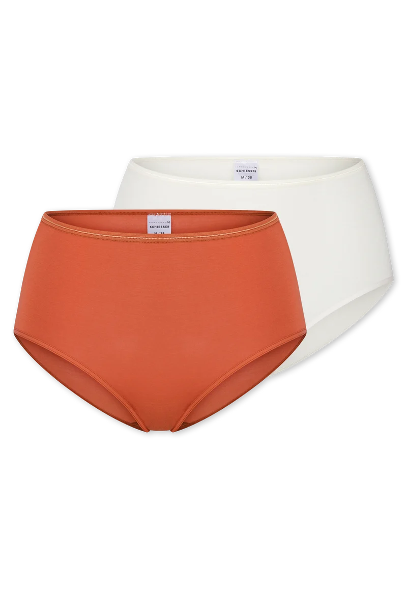 Midi Slip 2er-Pack Orange/Weiss - Modal Essentials