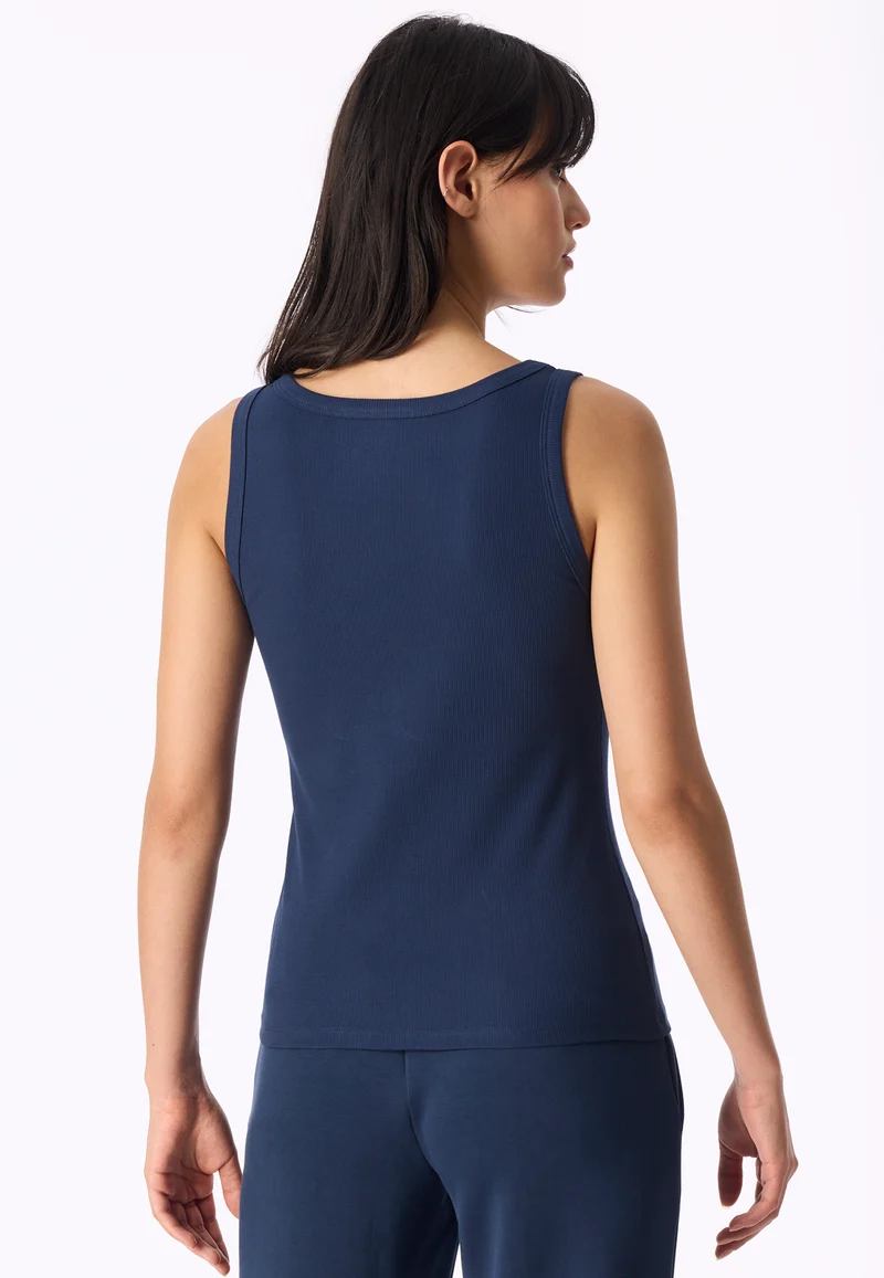 Tank Top Doppelripp Dunkelblau - Mix+Relax