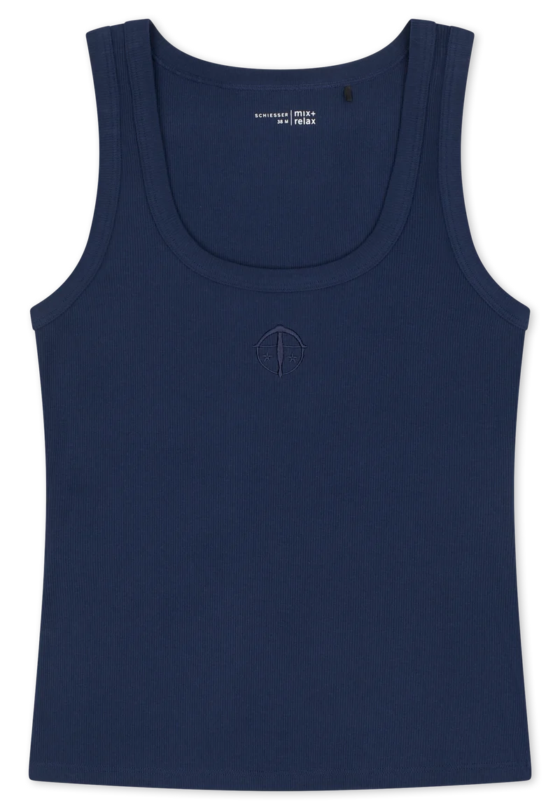 Tank Top Doppelripp Dunkelblau - Mix+Relax