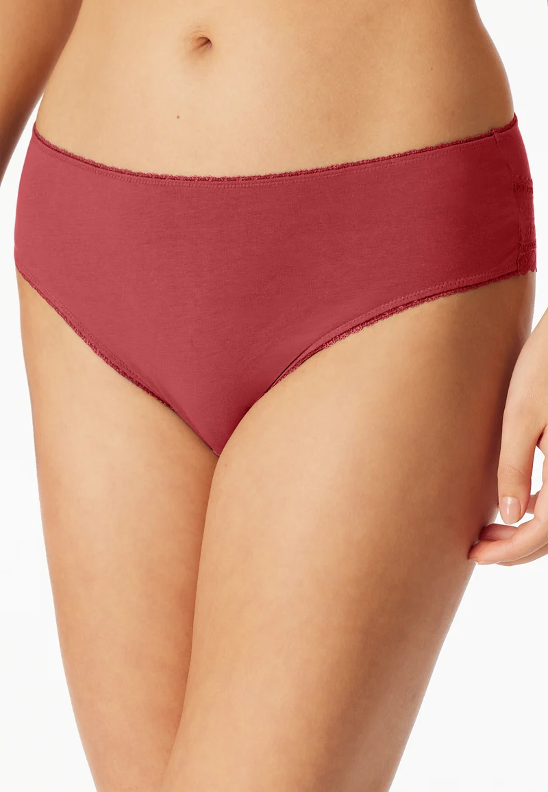 Brazilian Slip mit Spitze 3er-Pack Rot/Schwarz - Modern Multipacks