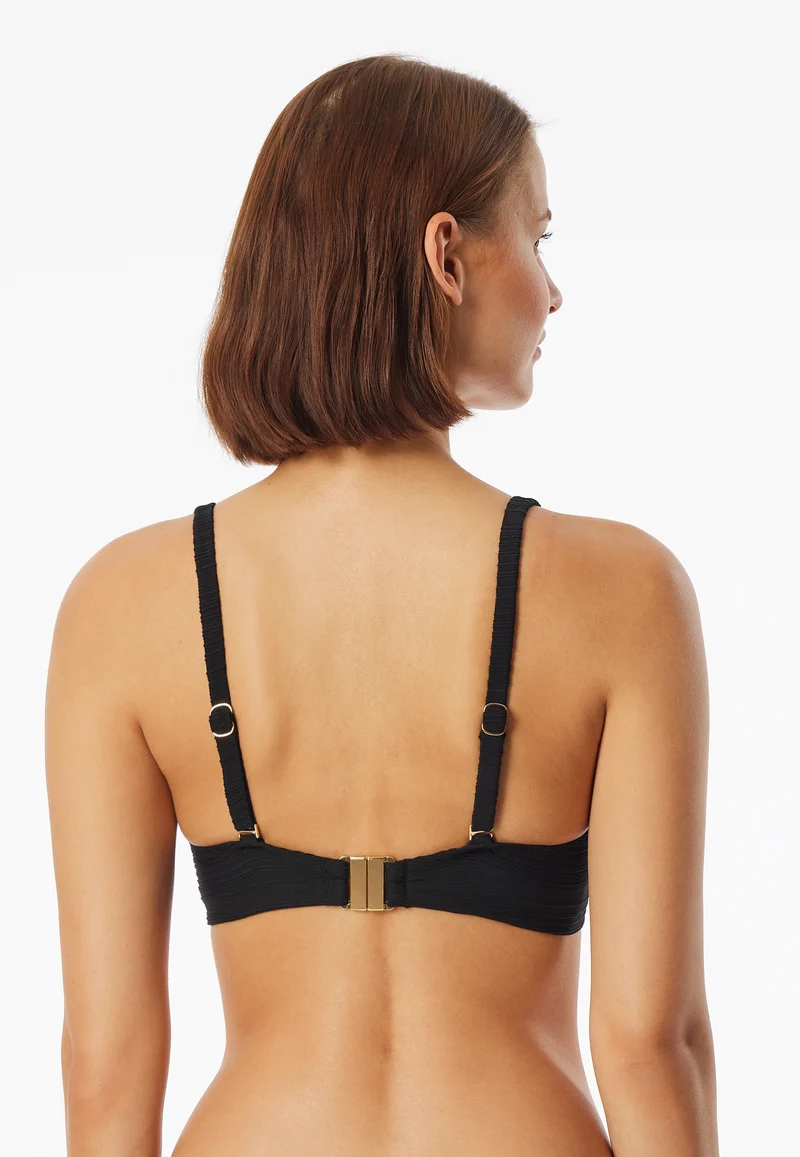 Bikini-Top Schwarz gestreift - Aqua