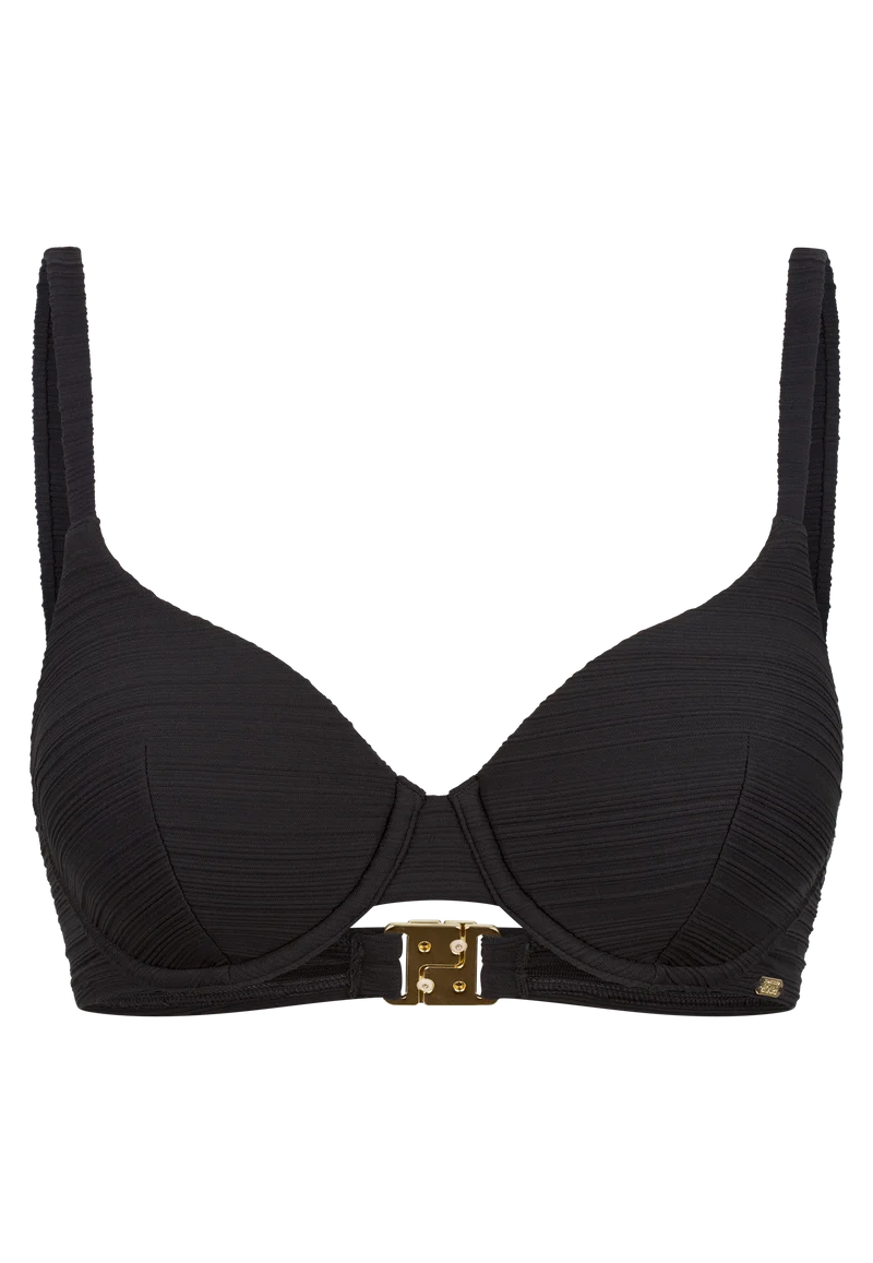 Bikini-Top Schwarz gestreift - Aqua