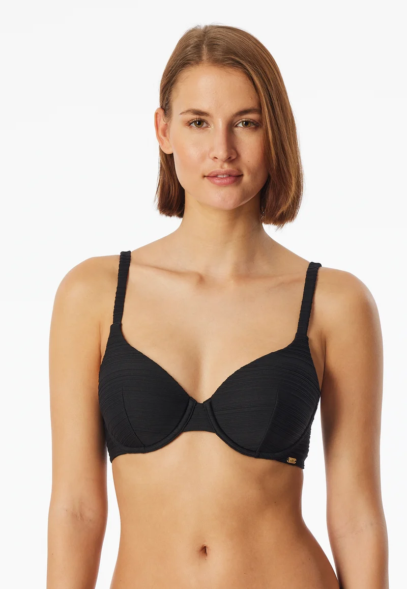 Bikini-Top Schwarz gestreift - Aqua