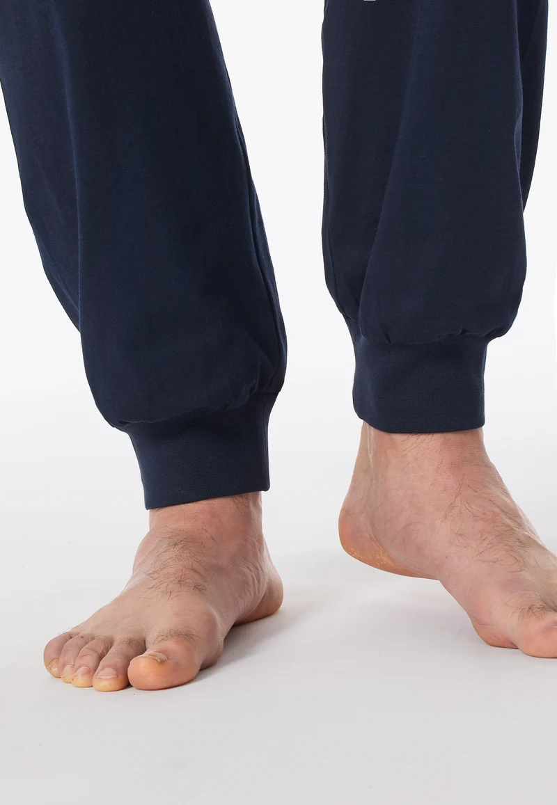 Schlafanzug mit Bündchen Dunkelblau - Comfort Essentials