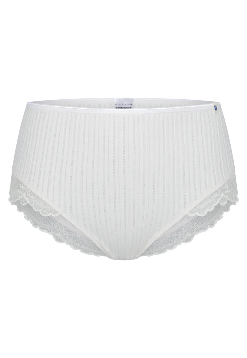 Midi Slip Feinripp mit Spitze Weiss - Revival Marie