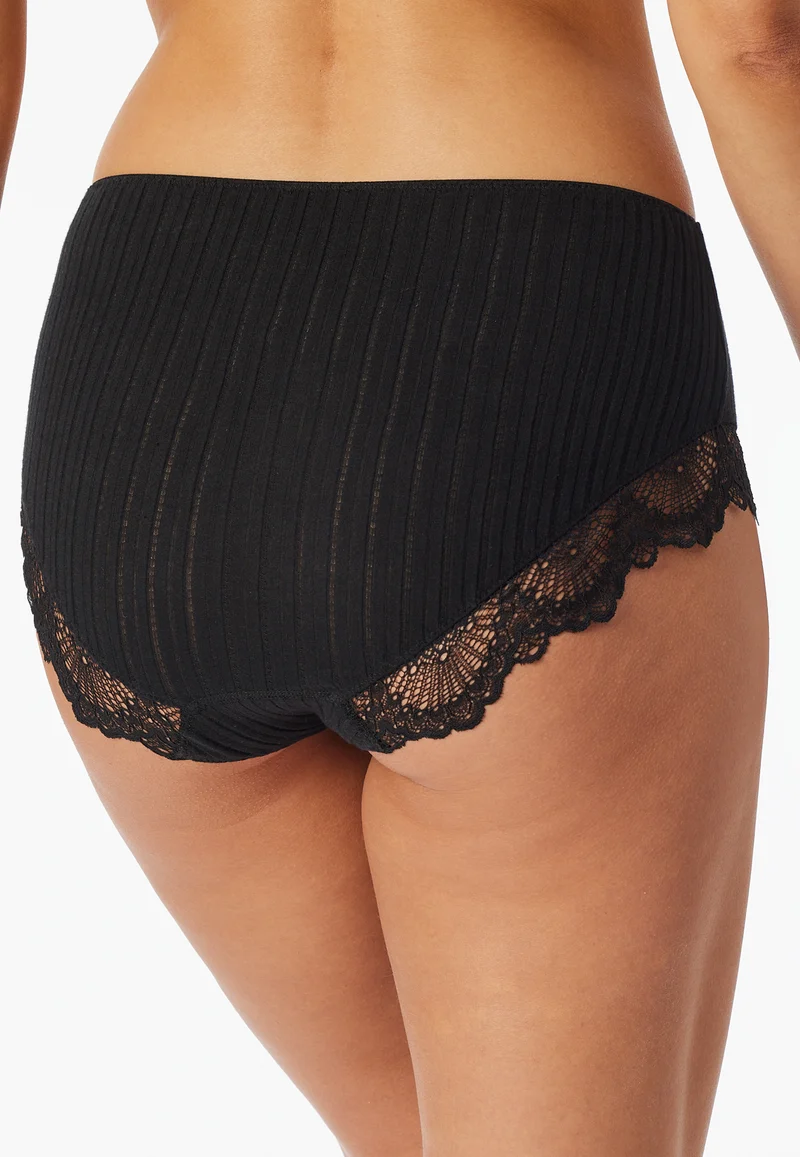 Midi Slip mit Spitze Schwarz - Revival Marie