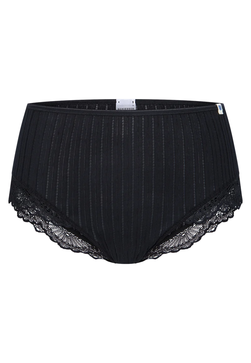 Midi Slip mit Spitze Schwarz - Revival Marie