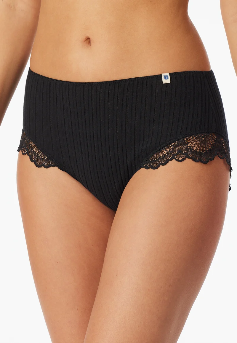 Midi Slip mit Spitze Schwarz - Revival Marie