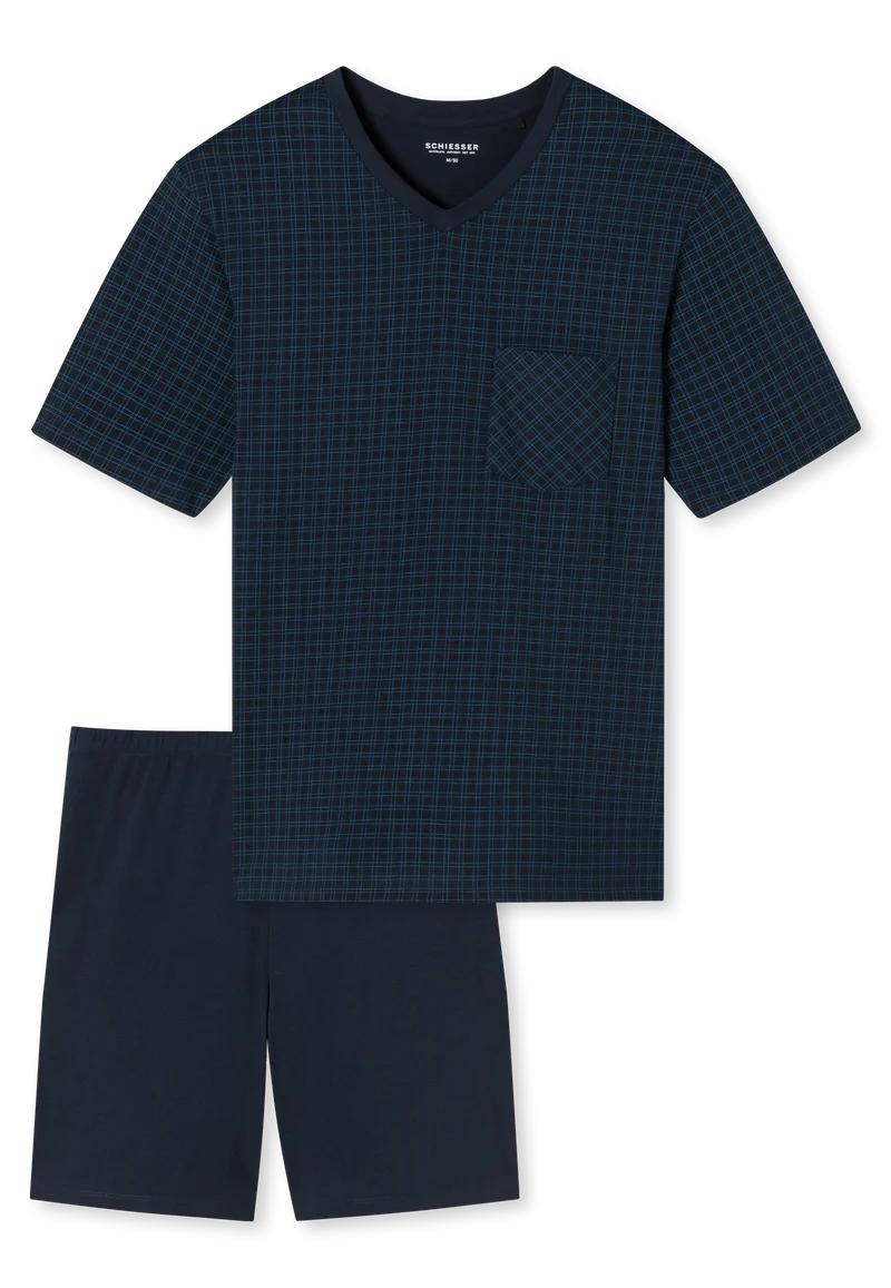 Schlafanzug kurz Dunkelblau - Comfort Essentials