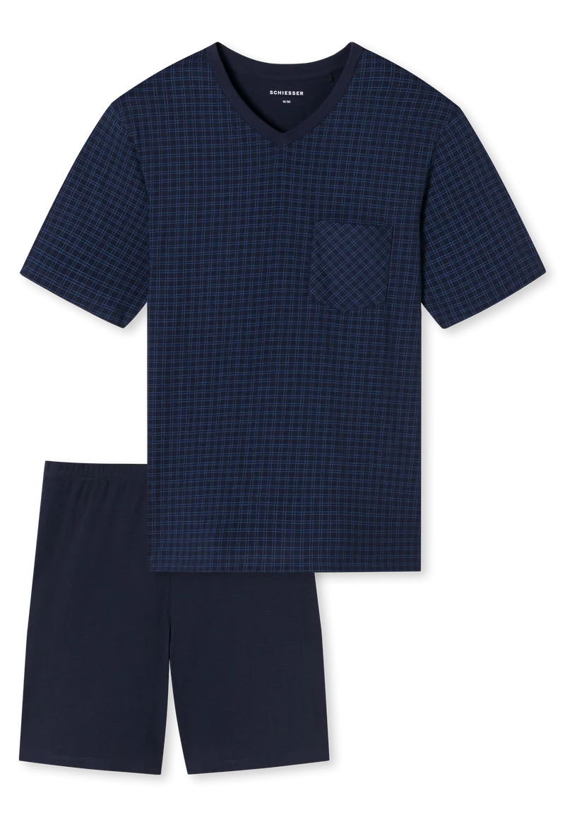 Schlafanzug kurz Dunkelblau - Comfort Essentials