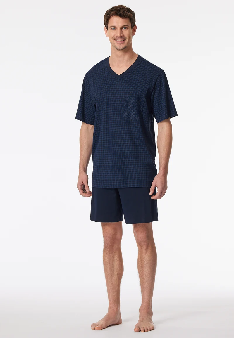Schlafanzug kurz Dunkelblau - Comfort Essentials