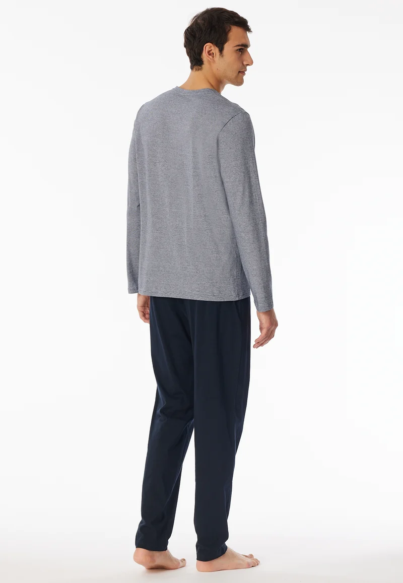 Schlafanzug mit Bündchen Blau - Casual Essentials