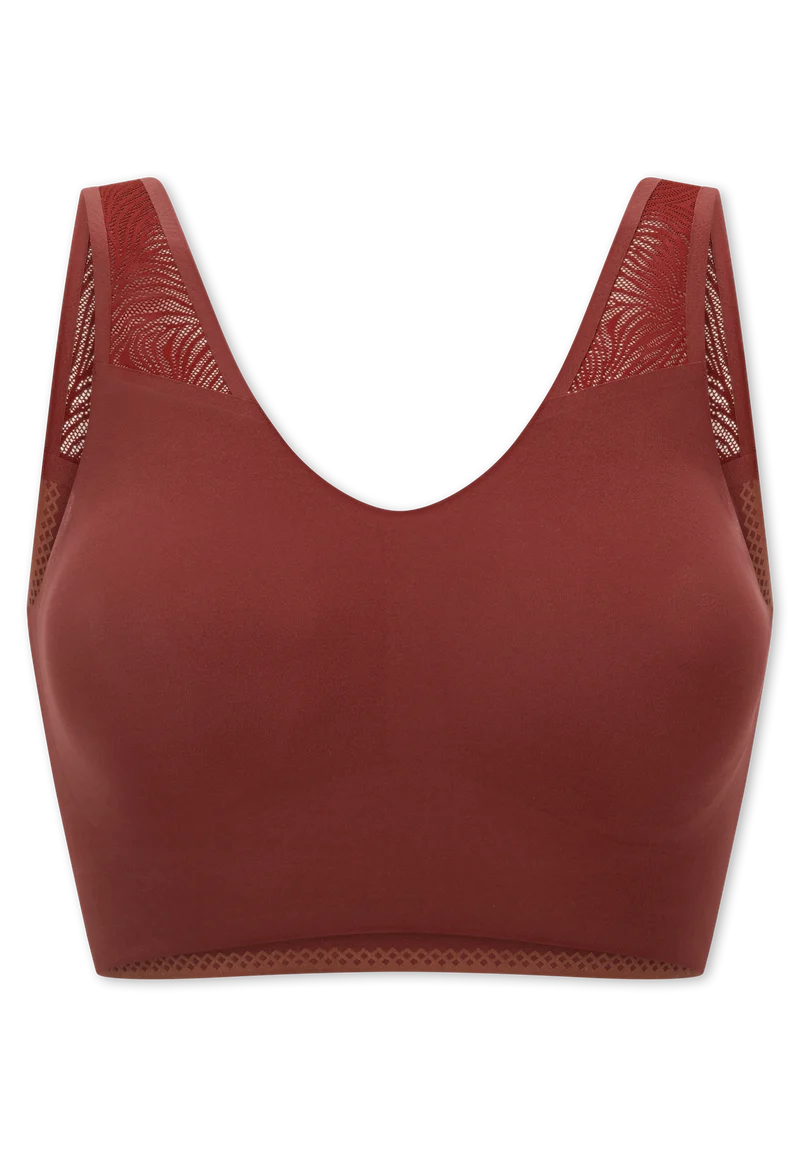 Bustier Seamless mit herausnehmbaren Pads Rost - Invisible Soft Lace