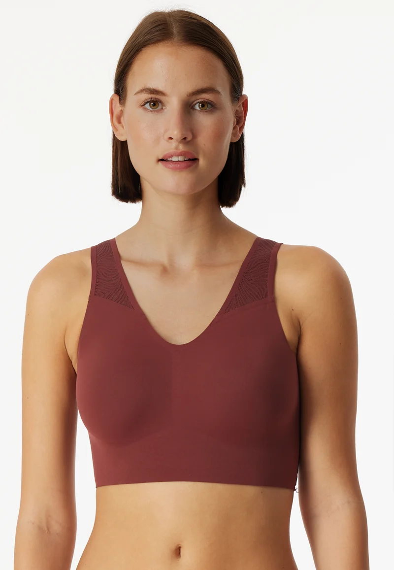 Bustier Seamless mit herausnehmbaren Pads Rost - Invisible Soft Lace
