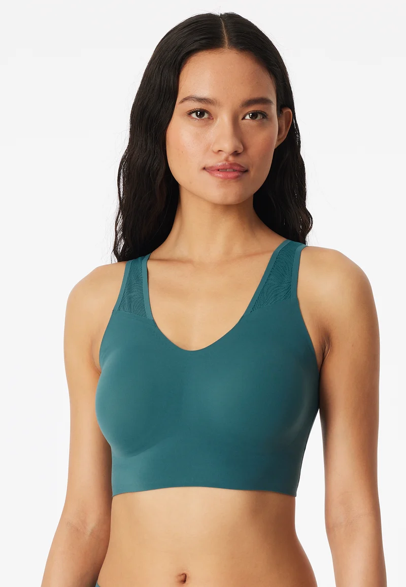 Bustier Seamless mit herausnehmbaren Pads Petrol - Invisible Soft Lace