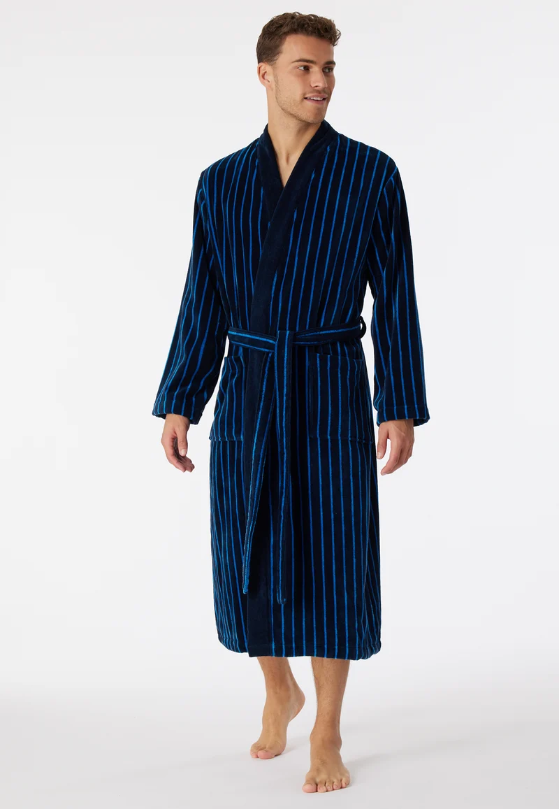 Bademantel Blau gestreift - Essentials