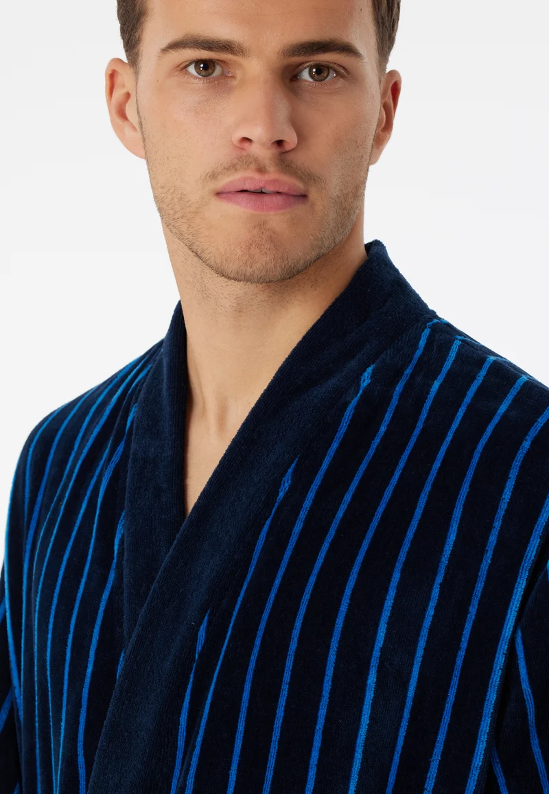 Bademantel Blau gestreift - Essentials