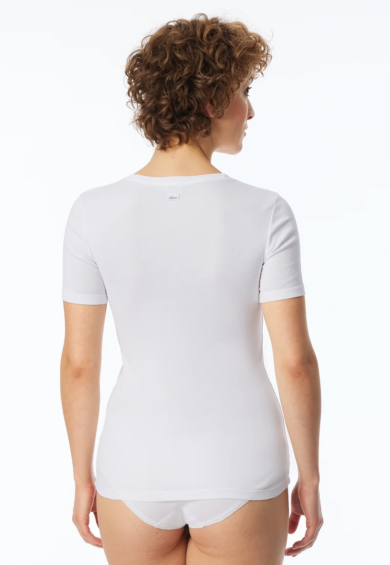 T-Shirt Feinripp Weiss - Revival Berta