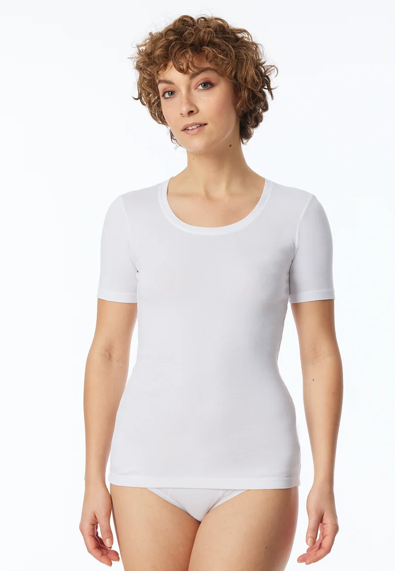 T-Shirt Feinripp Weiss - Revival Berta