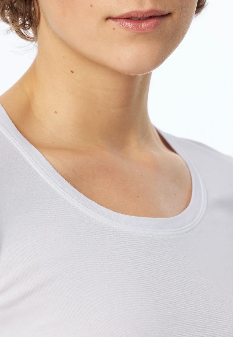 T-Shirt Feinripp Weiss - Revival Berta