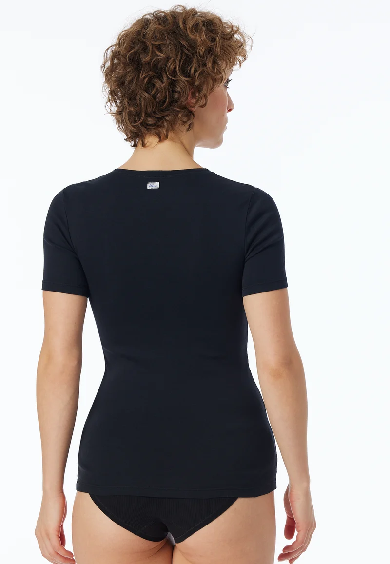 T-Shirt Feinripp Schwarz - Revival Berta