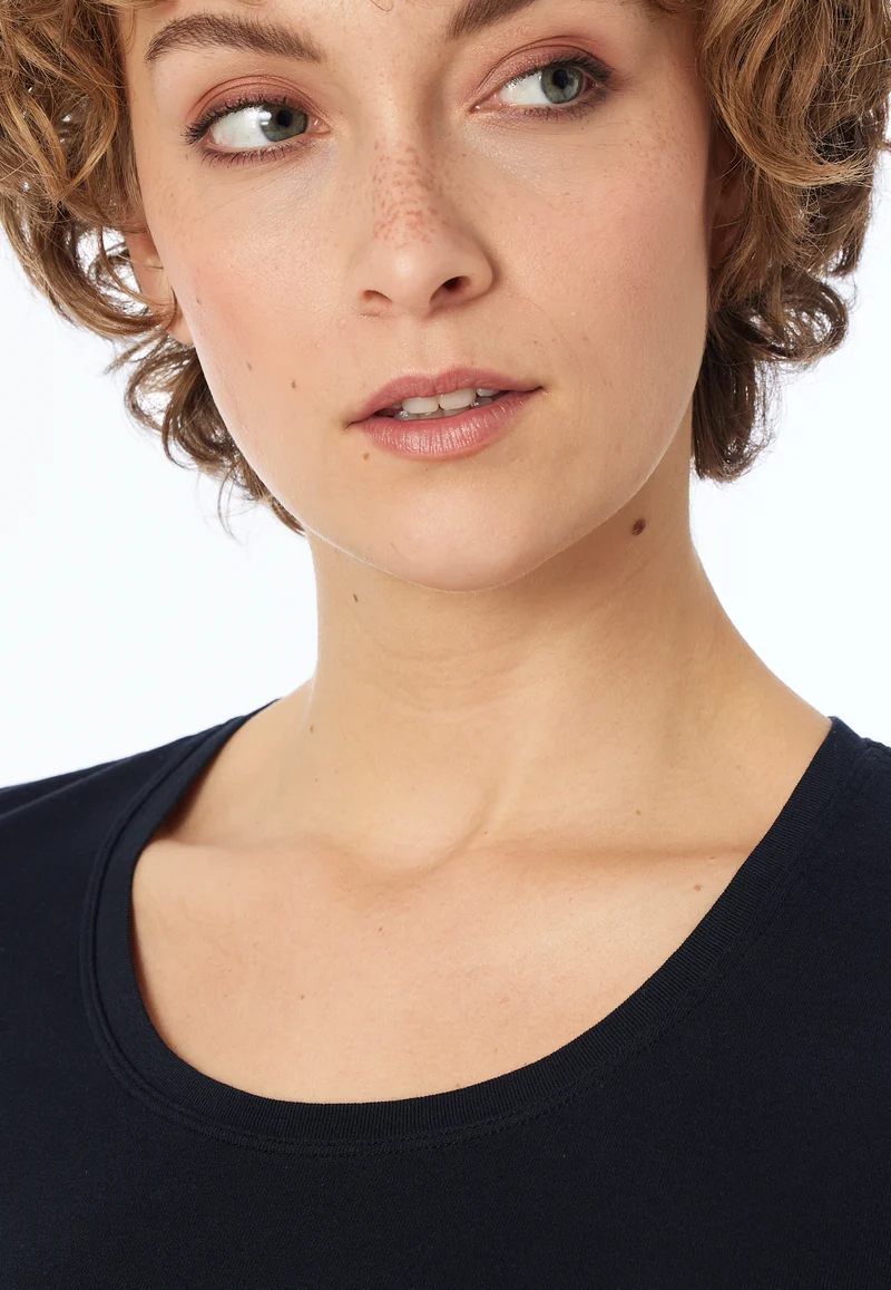 T-Shirt Feinripp Schwarz - Revival Berta